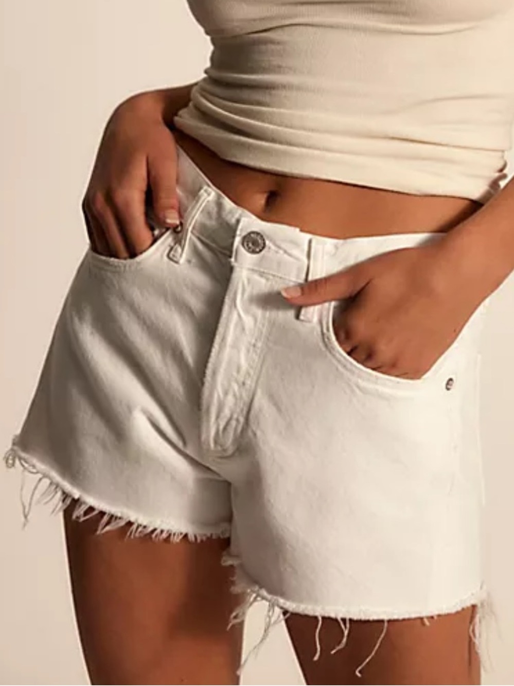 NWOT Agolde Parker denim cutoff shorts Marshmellow 27
